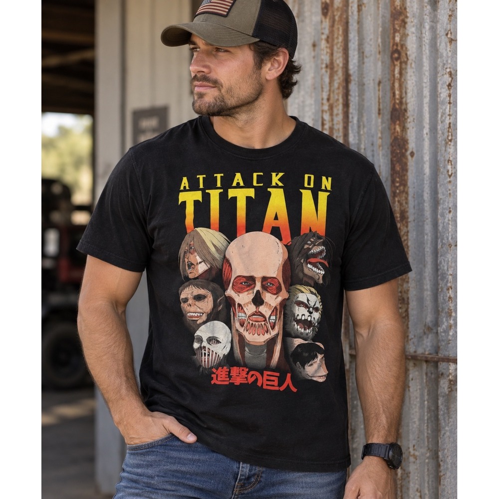 Ripple Junction Attack on Titan Shirt Small Black Final Season Anime Cotton Tee